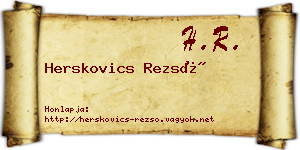 Herskovics Rezső névjegykártya